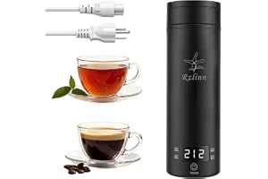 Rzlinn Portable Electric Kettle （120V）, Travel Tea Kettle, 316 Stainless Steel Premium Liner, 4-speed Temperature Adjustment with Auto Shut-off and Boil-Off Protection black
