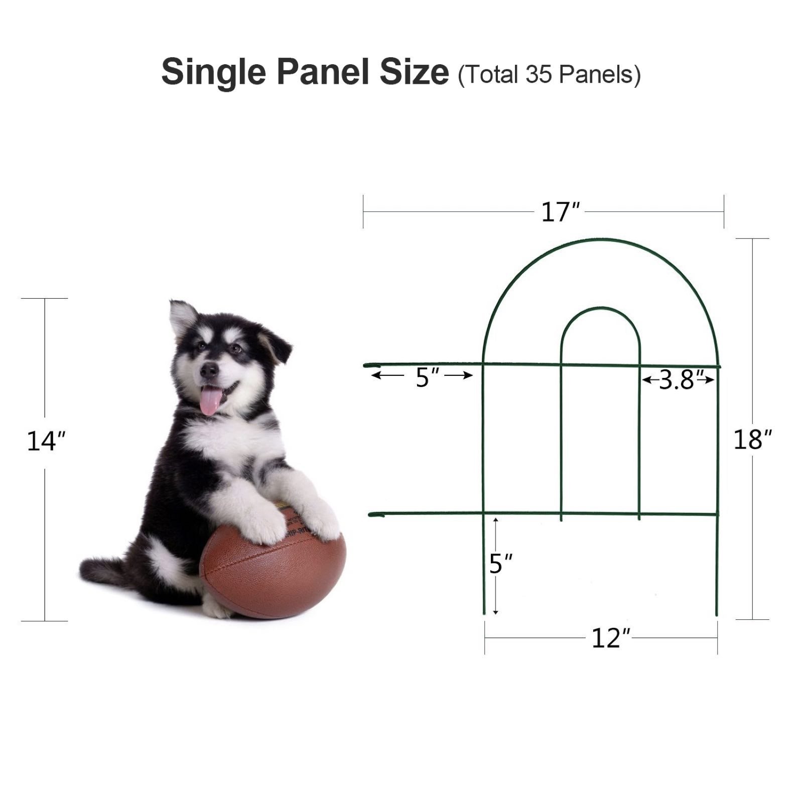 Amagabeli Decorative Garden Fence 18 in x 50 ft Rustproof Green Iron Landscape Wire Folding Fencing Ornamental Panel Border Edge Section Edging Patio Flower Bed Animal Barrier for Dog Outdoor Fences