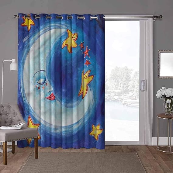 YUAZHOQI - Cortina corredera para puerta de patio (1 panel), diseño de