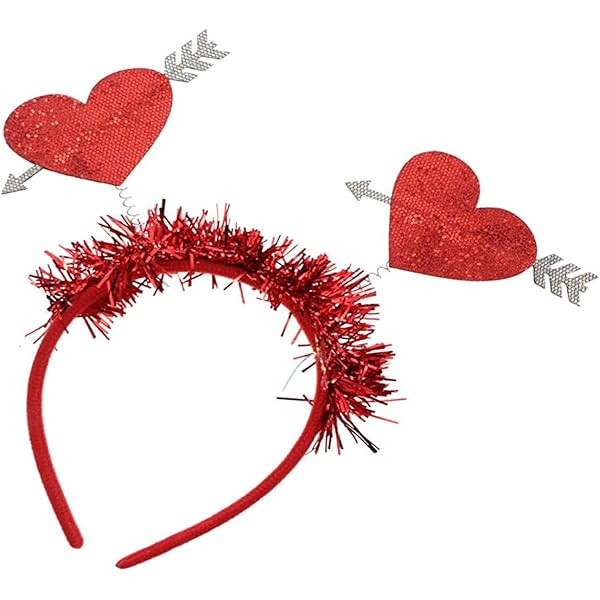 Diadema En Forma De Amor Con Lentejuelas Rojas En Forma De C | Meses Sin Interés