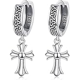 F4DEDAN 925 Sterling Silver Celtic Knot Cross Dangle Earrings Celtic Cross Jewelry Gifts
