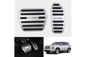 Kakash Custom Interior Accessories for Mitsubishi Outlander 2022 2023 PHEV 2023 2024 aluminium alloy Gas Accelerator Pedal Covers,Anti-Slip No Drilling Brake Foot Pedal Pads 2 pieces/set(silver)