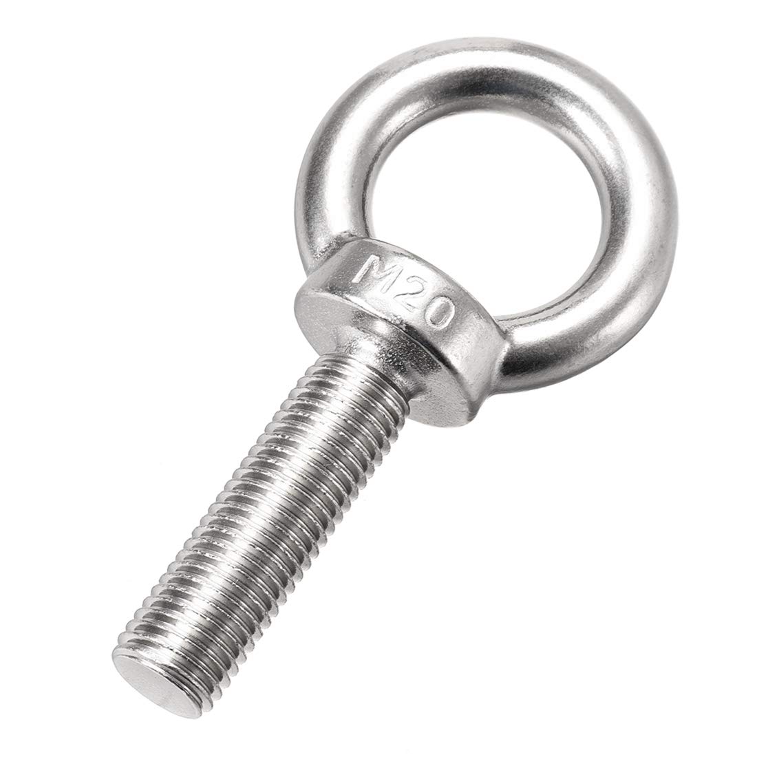 sourcingmap Lifting Eye Bolt M20 x 70mm Male Thread 304 Stainless Steel for Hanging, Pack of 1