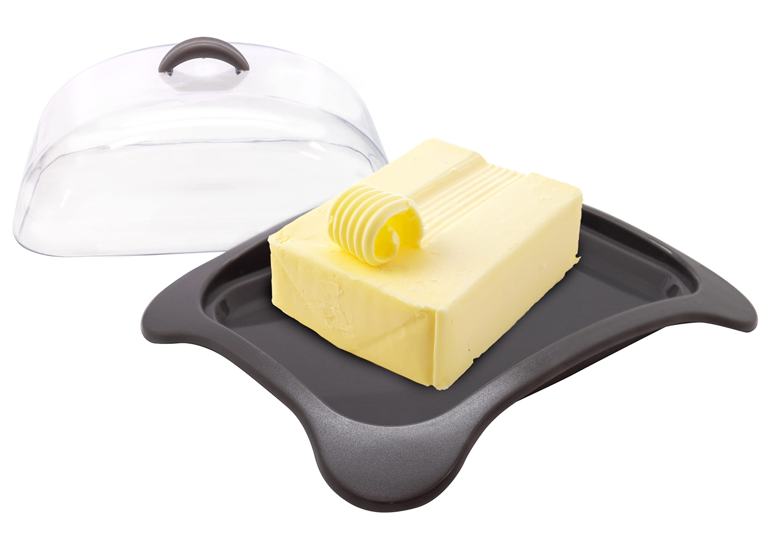 NERTHUS FIH 915 Butter Dish with Transparent lid Black - Transparent Suitable for All Tables, Light and Easy to Clean.