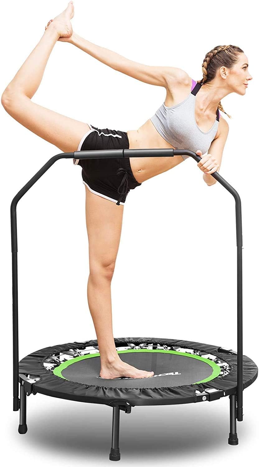 Foldable exercise trampoline with bar Clearance