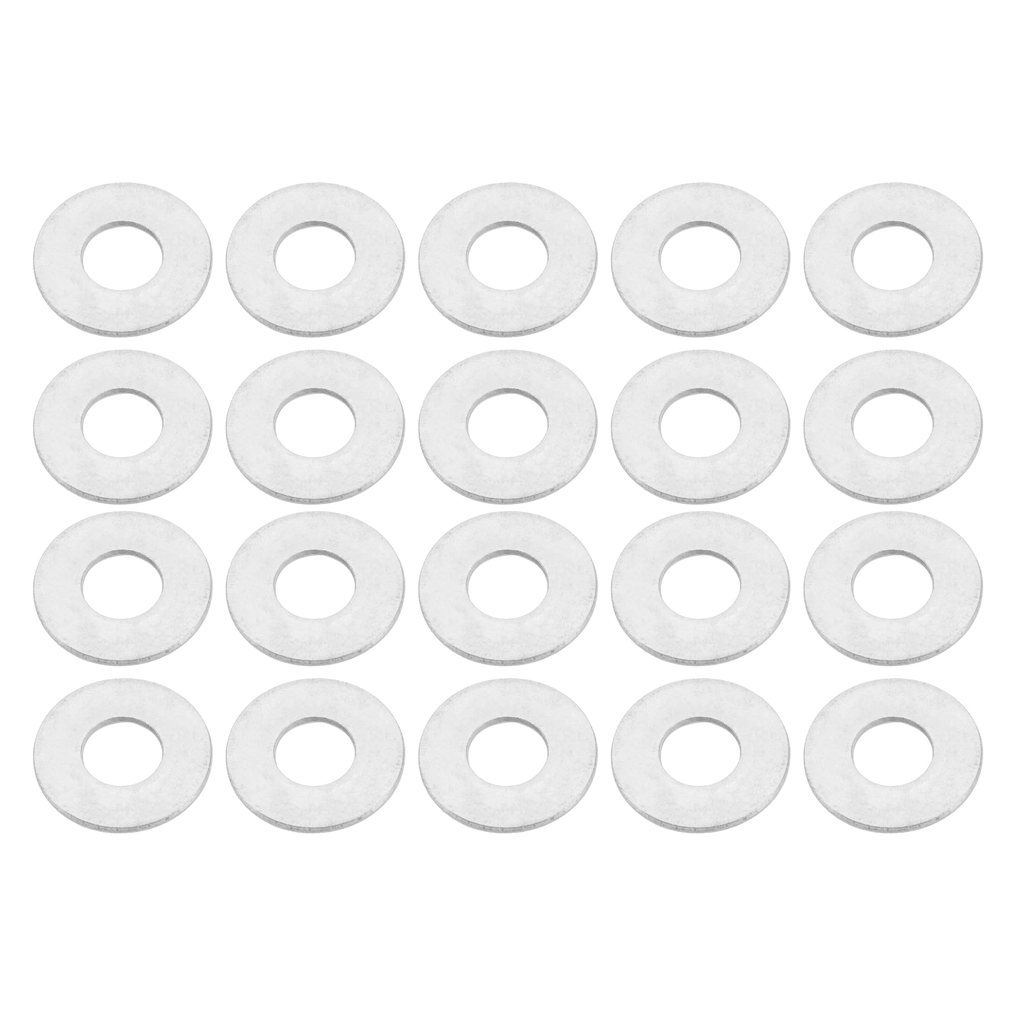 Motoforti Universal Flat Washer, 13mm ID 30mm OD 2mm Thickness, Durable, Stainless Steel, Silver Tone, 20 Pcs — image 1