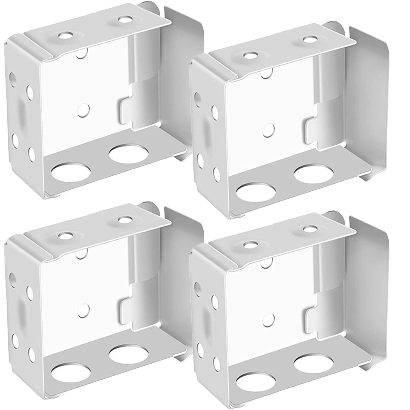 4 Pcs Venetian Blind Fitting Brackets, White Box Mounting Window Blinds Headrail Holder for Venetian/Wood Blind (2.5x1.75x1.0 Inch)
