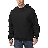 Pepypepy Men’s Cotton-Blend Pullover Hoodie – Solid Color Long Sleeve Sweatshirt, Relaxed Fit for Casual Wear
