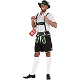 fun shack Mens Lederhosen Oktoberfest Costume, German Outfit for Men, Traditional Oktoberfest Attire, Festive Wear