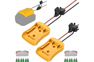 2 Pack Power Wheels Adapter Compatible with Dewalt 20V Battery with Switch, Fuse & Wire Terminals, 12AWG Wire,Adapter Power W