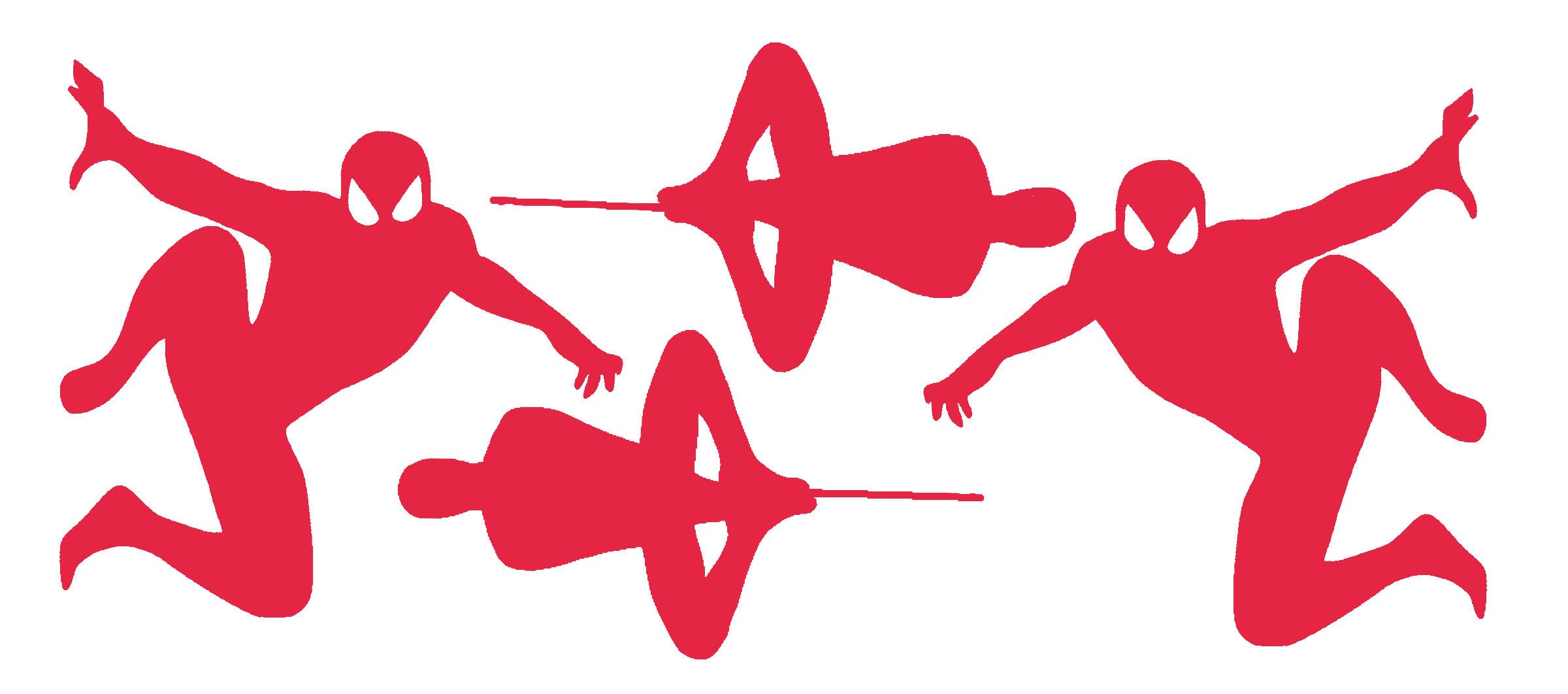 8 Spider Superhero Costume Small Light Switch Stickers/Cars/Laptop/Water Bottles/Wall Decal (Red)