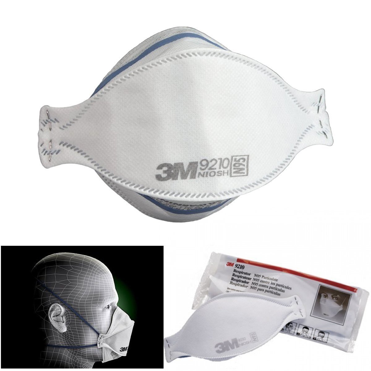 20 Pack Of 3M Particulate 9210/37021 Respirator Face Masks N95 For
