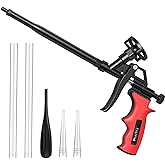 Foam Gun, Preciva Professional Foaming Gun Heavy Duty PU Expanding Foam Gun Spray Application Applicator Caulking Gun (Red)