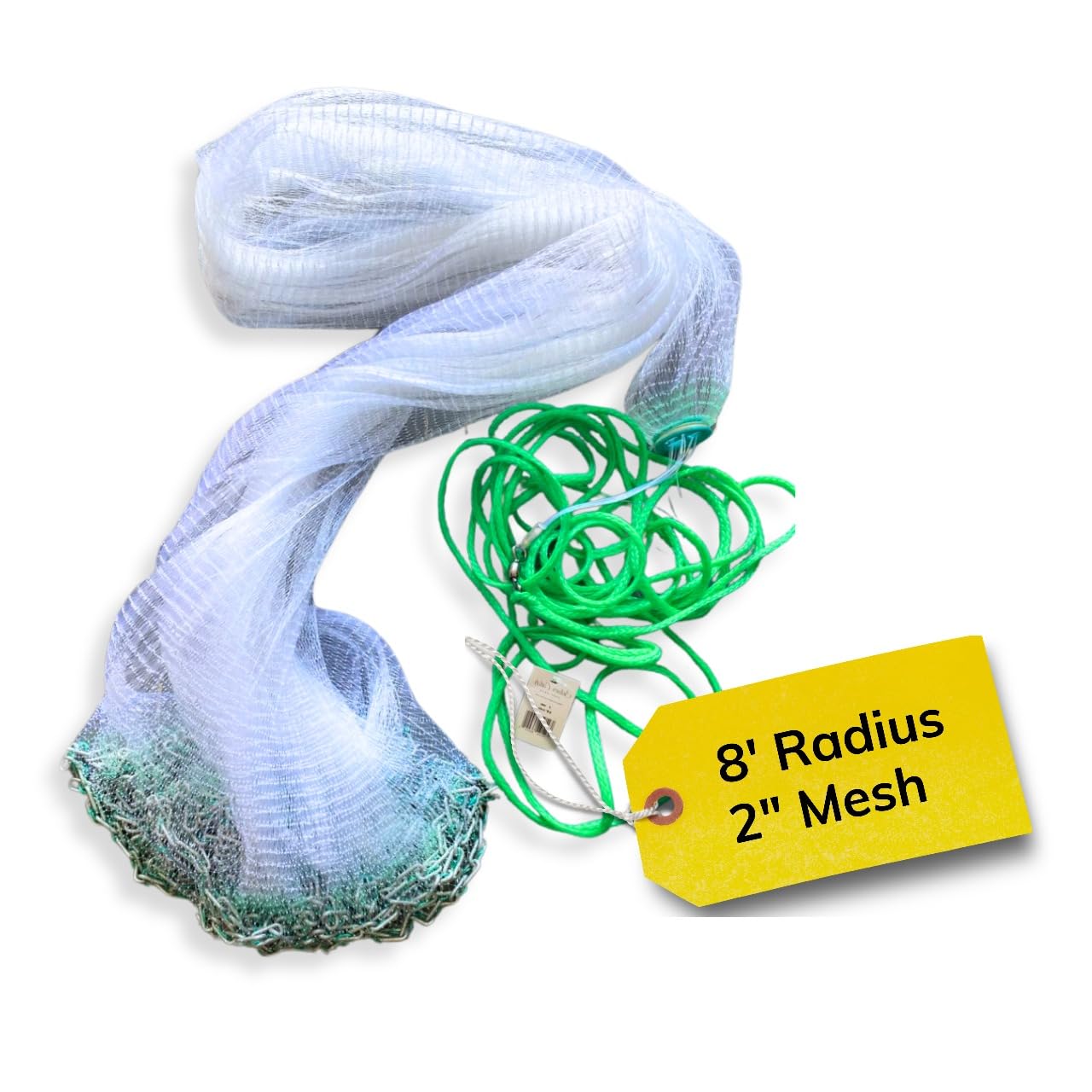 Photo 1 of Silver Catch Cast Nets 8ft Radius| 2 Inch Mesh for Fishing with Chain Bottom, Salt Water Casting Fishing Net Gear, Easy Throw Nets Fishing Bait in 4.5ft-10ft Radius|3/8",1/2",1" Mesh - Elite Series