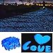 Glow Pebbles,200 Pcs Glow in the Dark Garden Pebbles Stone for Walkways Yard Aquarium Gravel Fish Tank and Garden Driveway,Powered By Light And Solar(Blue)