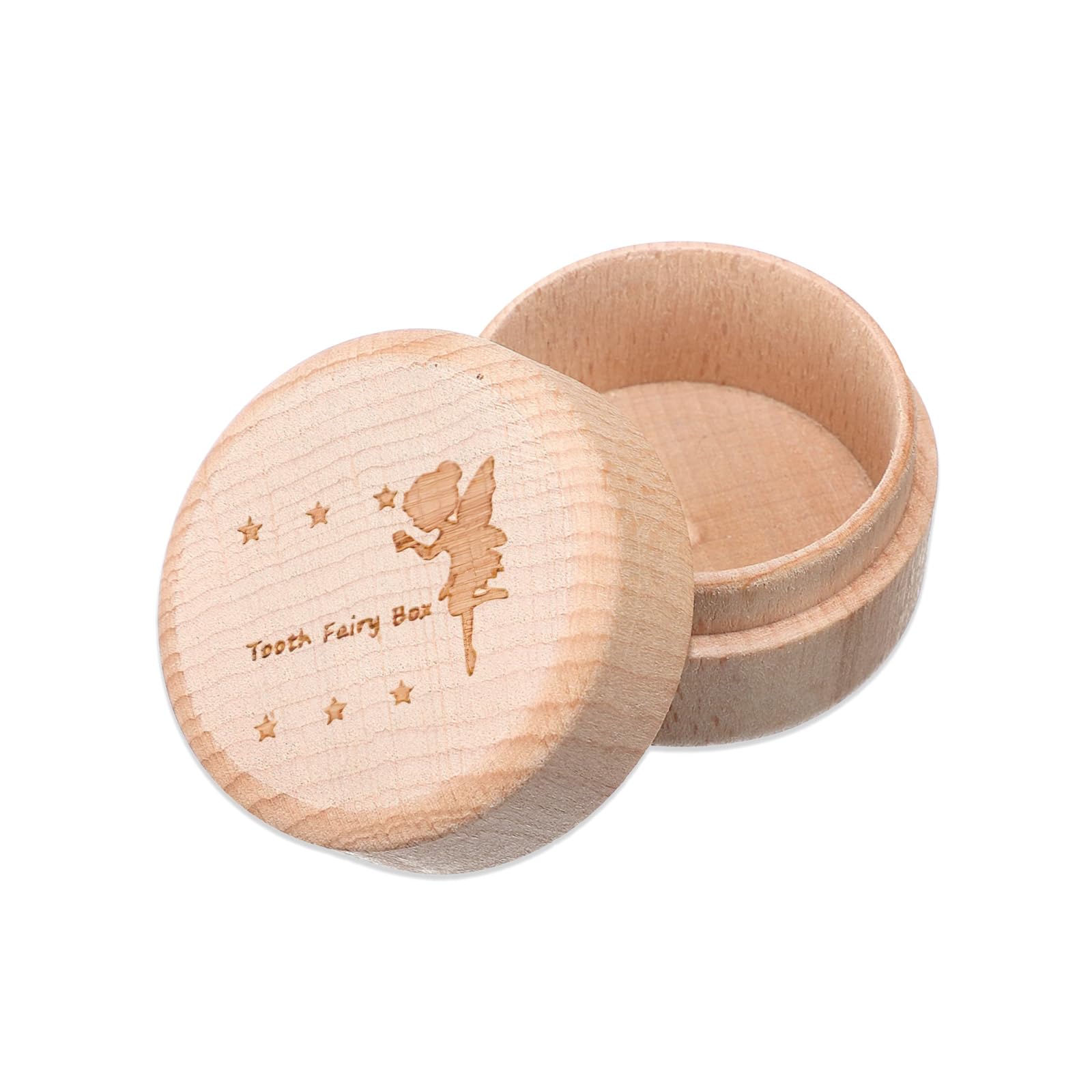 ZXCHOME 1 Pc Milk Tooth Box Tooth Fairy Box Cute Wooden 3D Carved Teeth Box Lost Teeth Storage Box for Kids Tooth Fairy Gift
