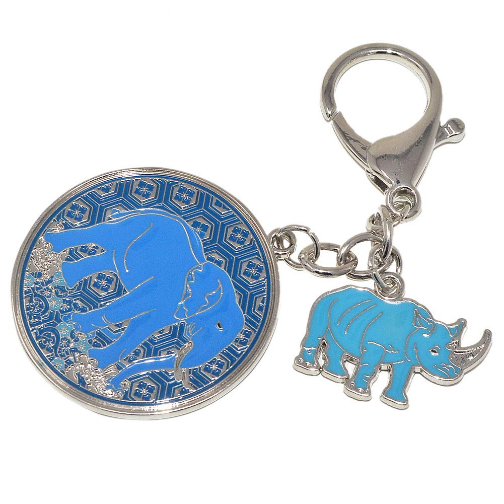 Juanxian Feng Shui Anti Robbery Amulet with Blue Rhino&Elephant W4138