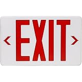 TANLUX Red Exit Sign, LED Emergency Exit Light with Battery Backup, UL Listed, AC 120/277V, Hardwired Exit Signs with Emergency Lights, Commercial Emergency Lights for Business - 1 Pack