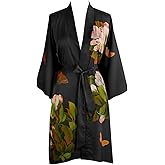 KIM+ONO Luxury Kimono Robe for Women | Short Floral Robe | Original Design | Removable Waist Tie Closure