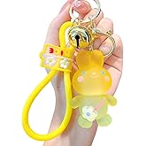 TOU-BEGUIN Cute Cartoon Panda Rabbit Key Ring, Soft PVC Handbag Accessories Girls Women