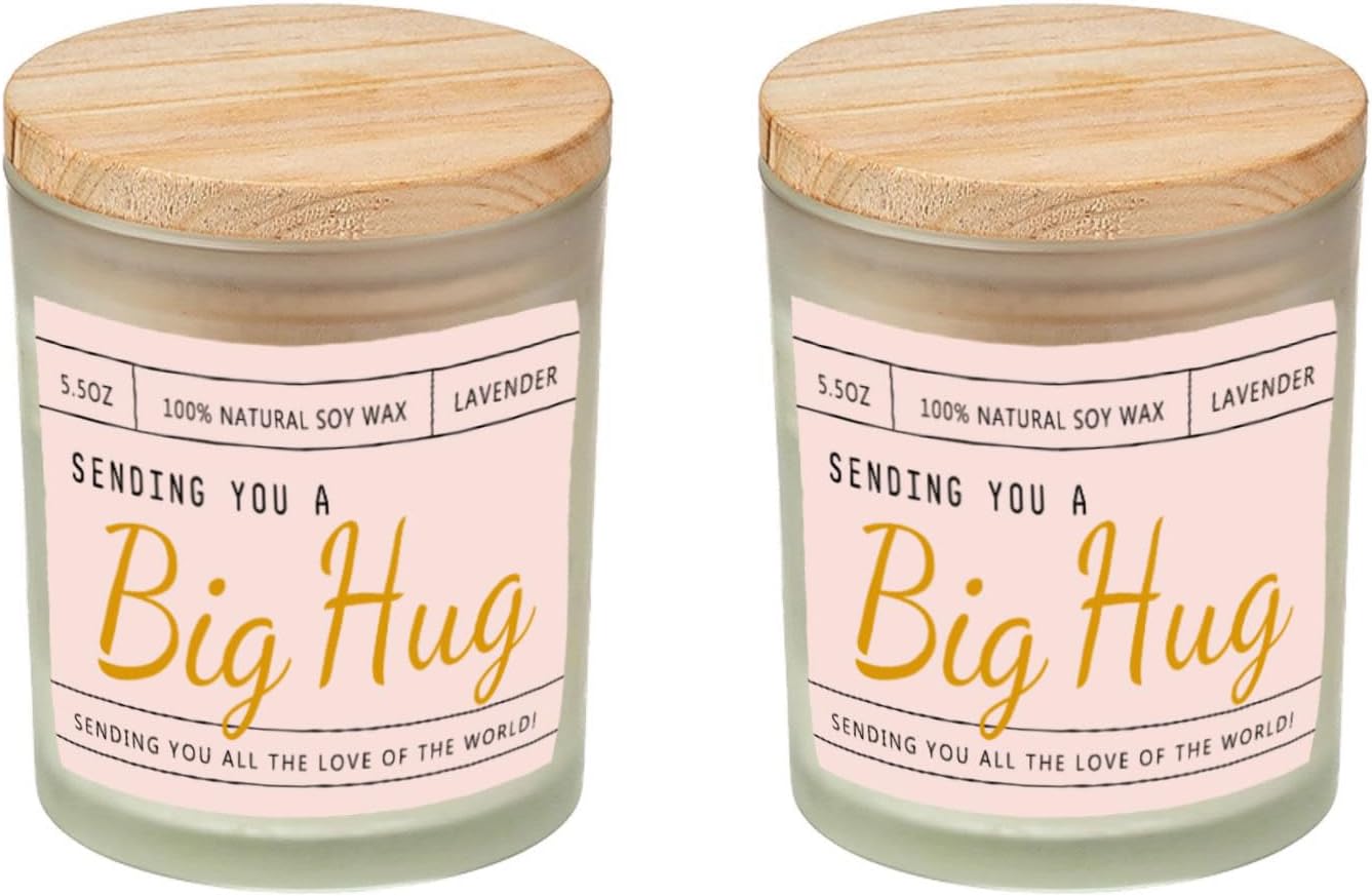 Paintings - TEAMAS 2 Pack Sending You A Big Hug Lavender Scented Candle,Thinking of You Candles Gifts for Women,Get Well Soon Cheer Up Presents,Natural Soy Wax Candle Set Small Gifts for Women Mothers Birthday