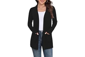 Yincro Women's Lightweight Cardigan Long Sleeve Casual Open Front Sweater Cardigans with Pockets