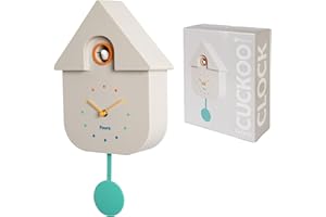 Fisura – Cuckoo Wall Clock with Color. Unique Analog Timepiece with Pendulum in ABS Plastic, Decorative Gift idea for Home. 8,5 x 3,1 x 16,3 inches. 3 AA Batteries (not Included). (Rainbow)