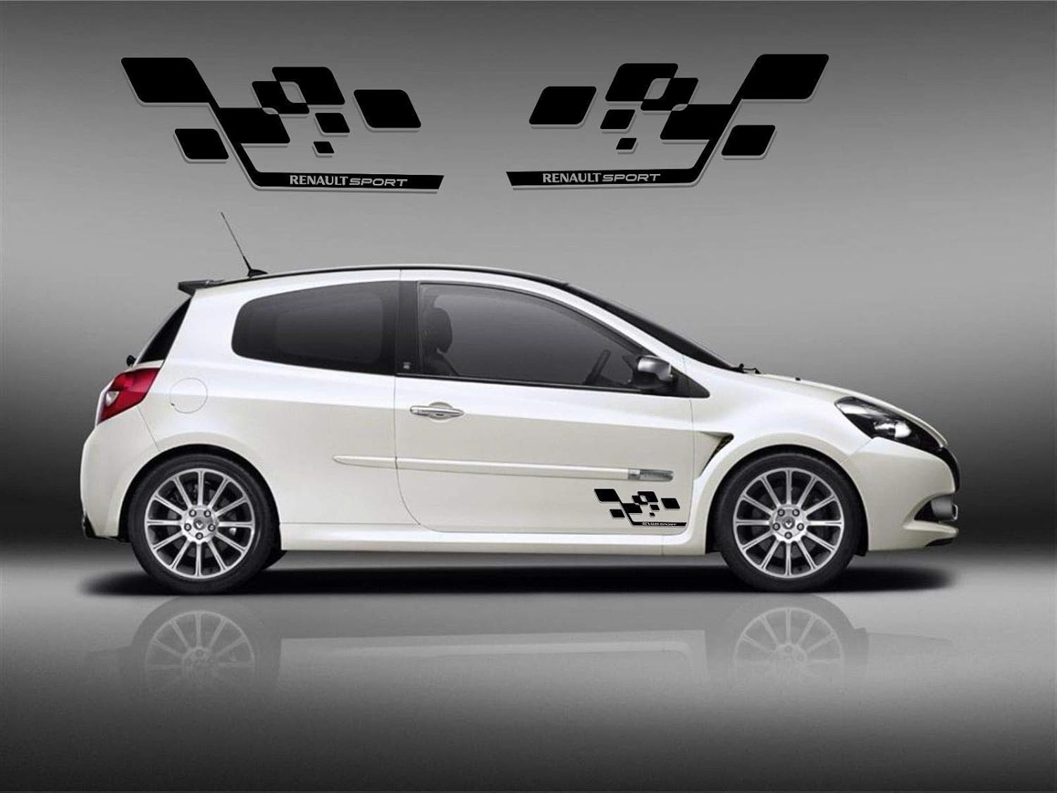 For 2pcs Set Renault Clio Megane Twingo Sport Cup Rs Stickers Decals Graphics R27 Trophy 197 Color Name Amazon Com