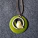 QIAONAI Wood Style Round Green Bird Pendant Handmade Nature Jewelry 39