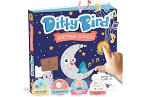 Ditty Bird Musical Books for Toddlers | Interactive Nursery Rhymes Book with Sound | Old Macdonald’s Farm, Twinkle Little Star & More Songs | Fun Baby Book for 1-3 Year Olds (Bedtime Songs)