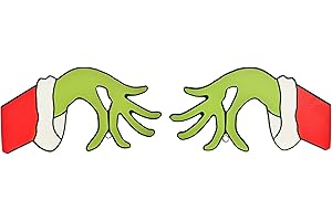 ANIUHL 2pcs Christmas Hanging Sign Decorations Wooden Thief Hand Wall Door Front Porch Hanger Decor for Home Window School Office Holiday Party Supplies Favors