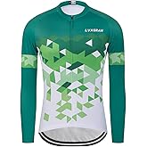 Men's Cycling Jersey Winter Thermal Fleece Long Sleeve Bike Shirts Windproof Cycling Jacket with 3 Pockets