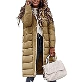 Jyanl Womens Winter Long Puffer Coat Thicken Ladies Quilted Jacket Puffy Padded Zip Hood Parka Side Zipper Trendy 2026