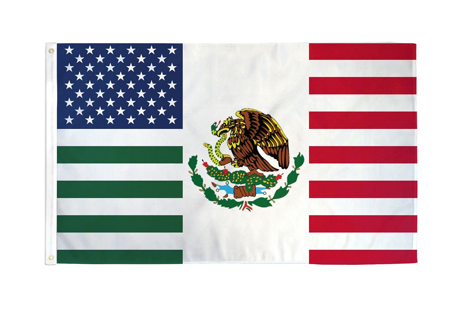 AZ FLAG - United States Mexico Friendship Flag - 3x5 Ft - 100D Polyester American Mexican Friend Banner with Two Metal Grommets - Fade Resistant - Vivid Colors - 3' x 5' Feet - 150x90 Cm