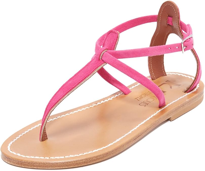 Amazon.com | K. Jacques Women's Buffon Thong Sandals, Velours Framboise, 35 EU (5.5 B(M) US 