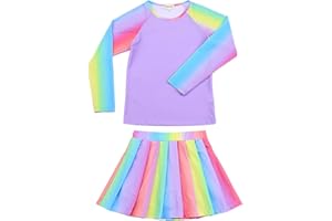 MODAFANS Girls Tennis Golf Pickball Dress Athletic Outfits Kids Tank Top and Skorts Sets Longsleeve