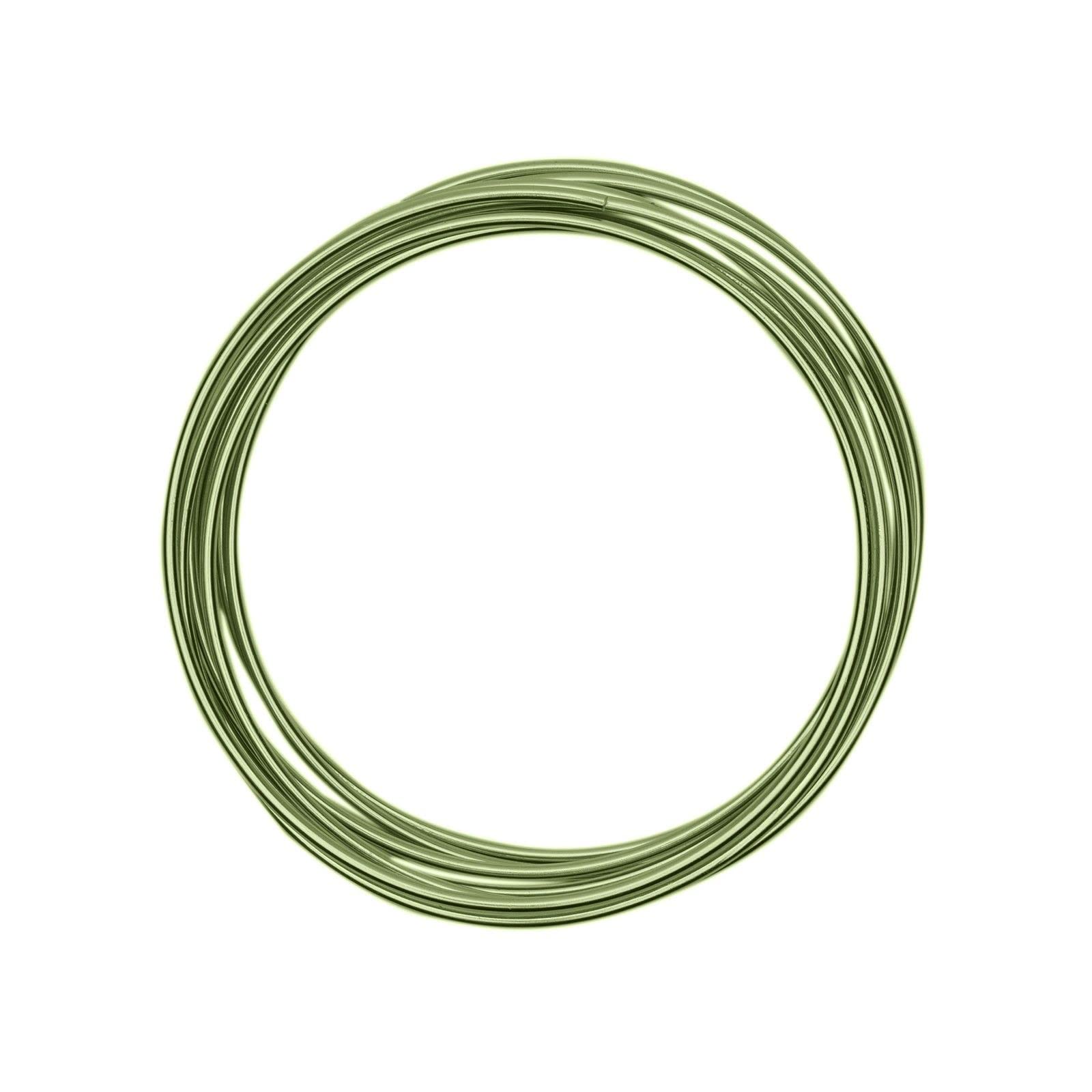 Vaessen Creative Aluminium Craft Wire 9.8 ft (3 m) x 0.12" (3 mm) Apple Green - Flexible Metallic Wire for Crafting, Flower Arranging, Jewellery Making and Modelling