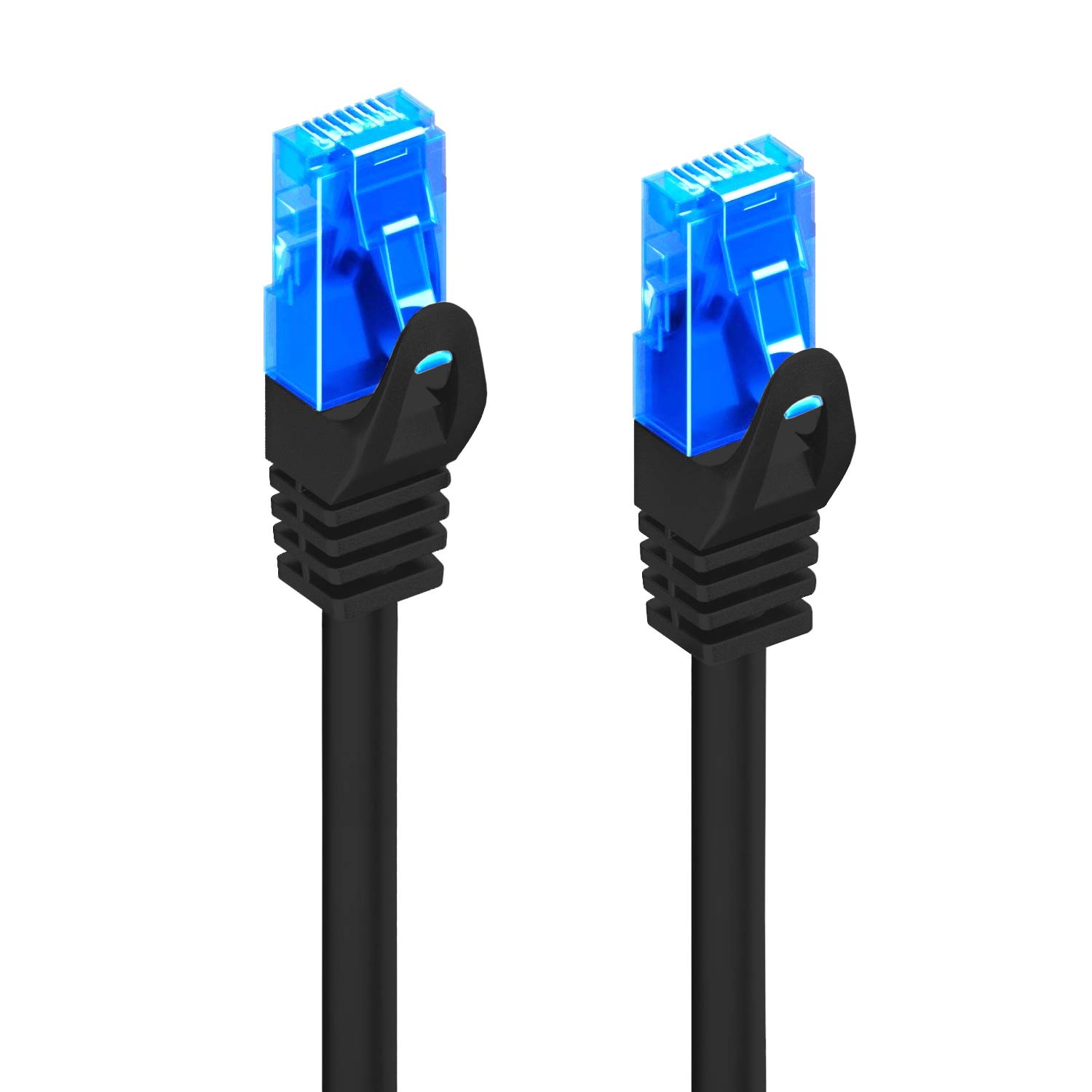 Ethernet Network Patch Cat.5e U/UTP cable transmission up to 1Gigabit, 2 RJ45 connectors, PVC cable, CCA, AWG 26/7. Ideal for fiber optic transmission with Gigabit/LAN regi 5m black