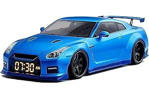 Car Alarm Clock, Realistic Engine & Light Effects, with Crystal Clear LED Display Screen&Light Effects, Sports Car Ornament (