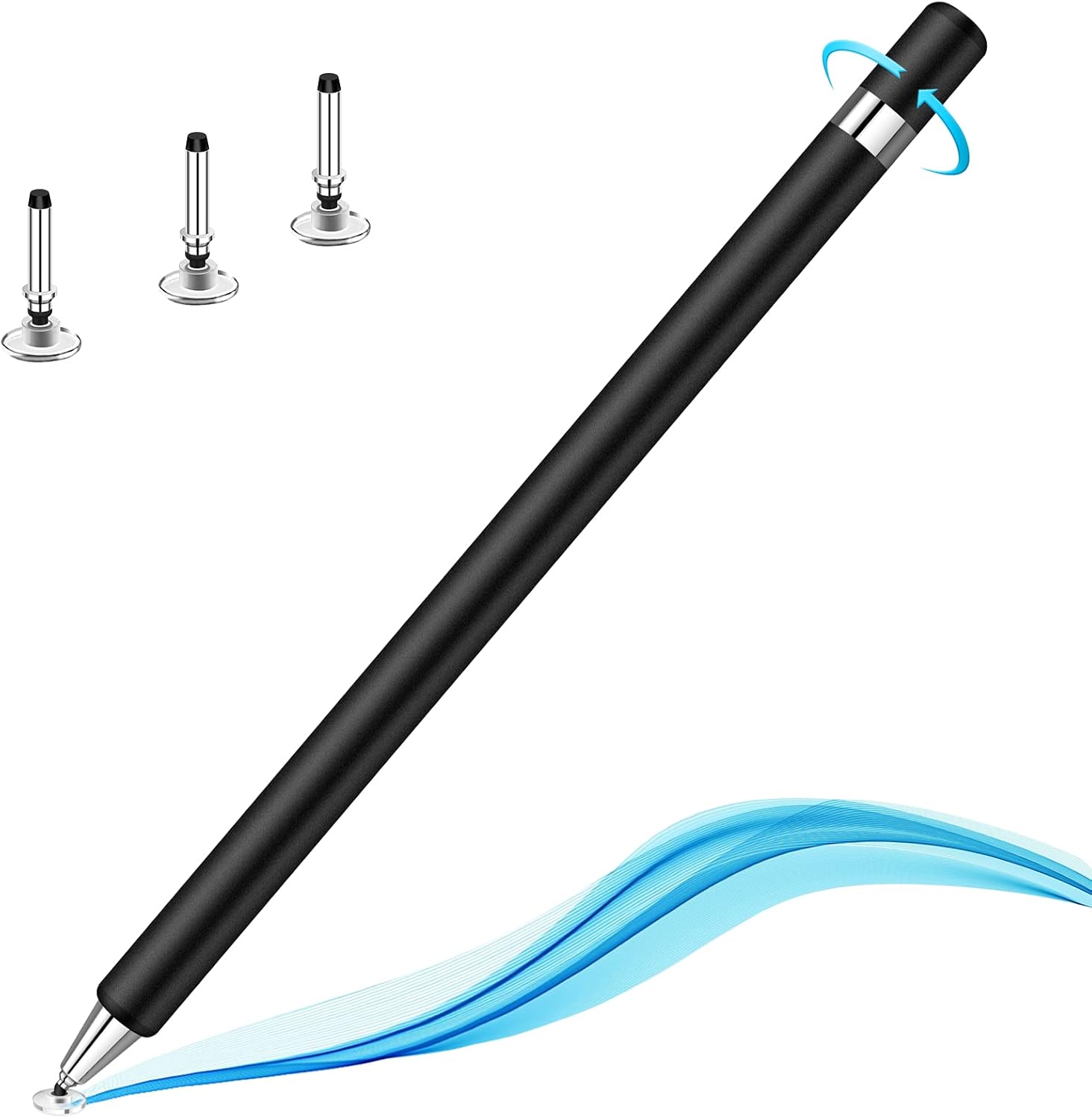 Stylus for Touch Screens,Granarbol Rotatable Touch Screen Pen Disc Universal Stylus for iPad iPhone Tablets Samsung Kindle All Touch Devices with 3 Replacement Tips