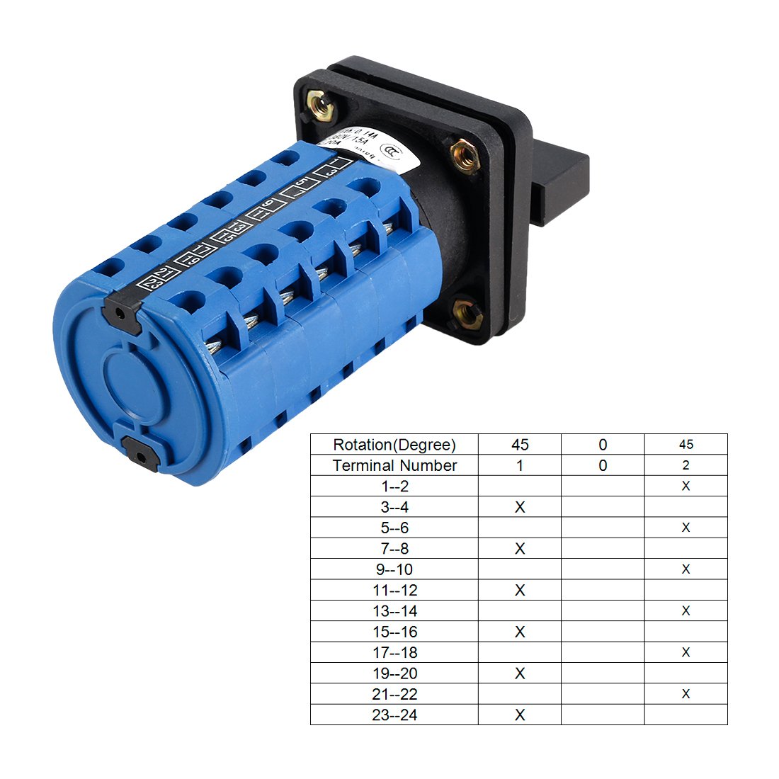 uxcell Changeover Switch 3 Position Rotary Selector Cam Switch Panel