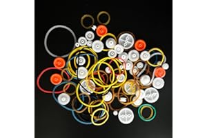 URIMPAVIDO 84PCS Belt Pulley Set 2MM Hole Plastic Belt Pulley with Rubber Band for DIY Model Toy RC Car Robot Airplane Accessories