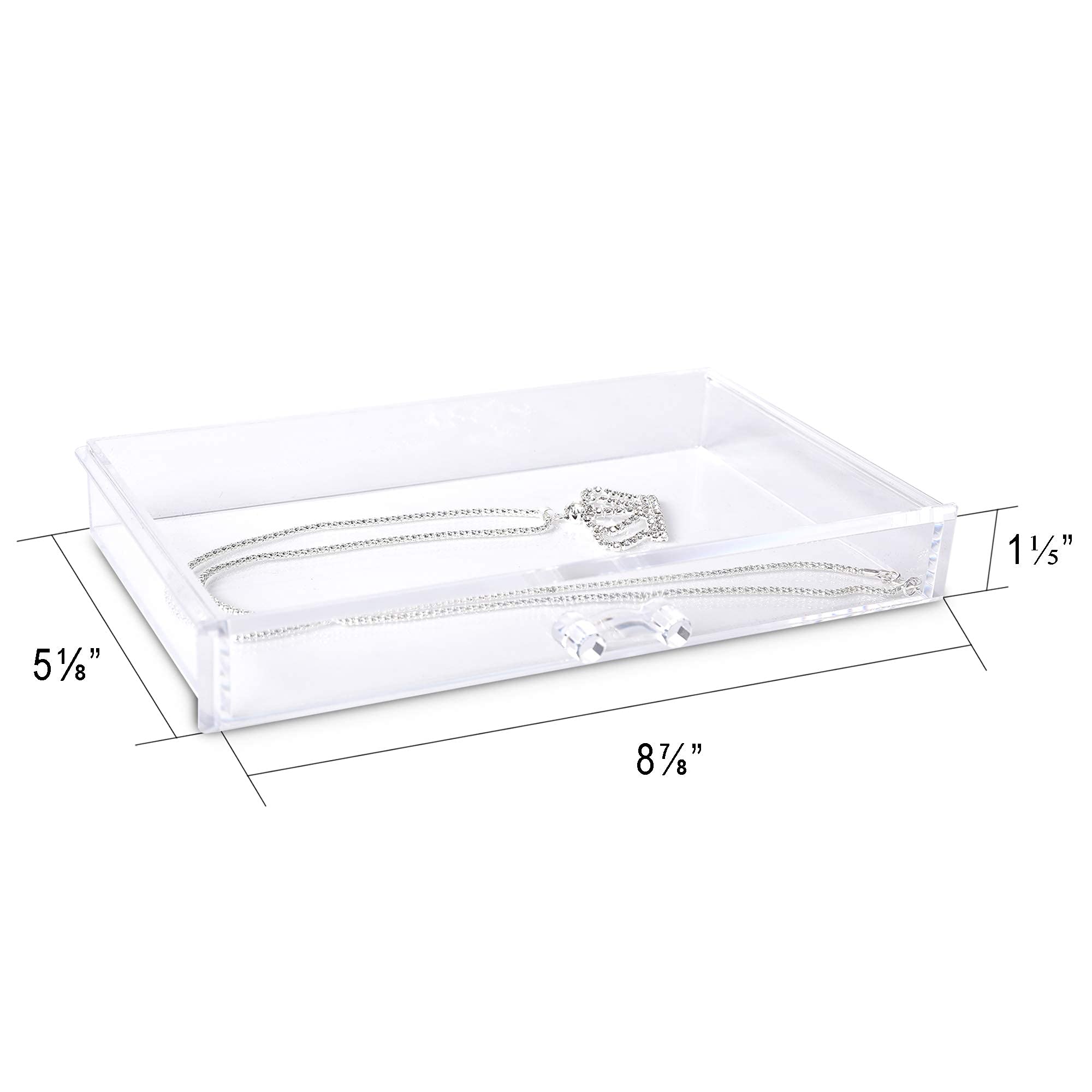 Frebeauty Frebeauty Extra Large Acrylic Jewelry Box for Women Girls 5 Layers Clear Velvet Earring Organizer with 5 Drawers Rings Display Case Necklaces Holder Tray (Beige)