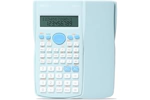 DELI Scientific Calculator, 2 Line Cute Scientific Math Calculator Function Calculator for Students Algebra Geometry Basic Caculator for Middle and High School Student College School Supplies (Blue)