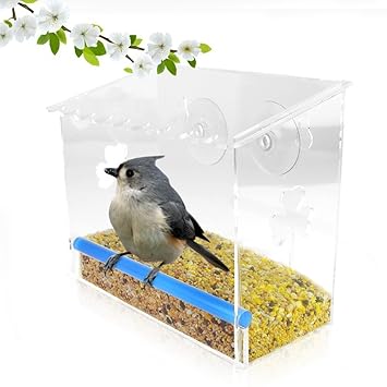 Up Window Bird Feeder 2 Pcs Transparent Window Mounted Bird