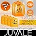 Juvale Pack of 6 Halloween Trash Bags, Small and Medium Sized Pumpkin Leaf Bags - The Perfect Fall Lawn Outdoor Decoration, Orange