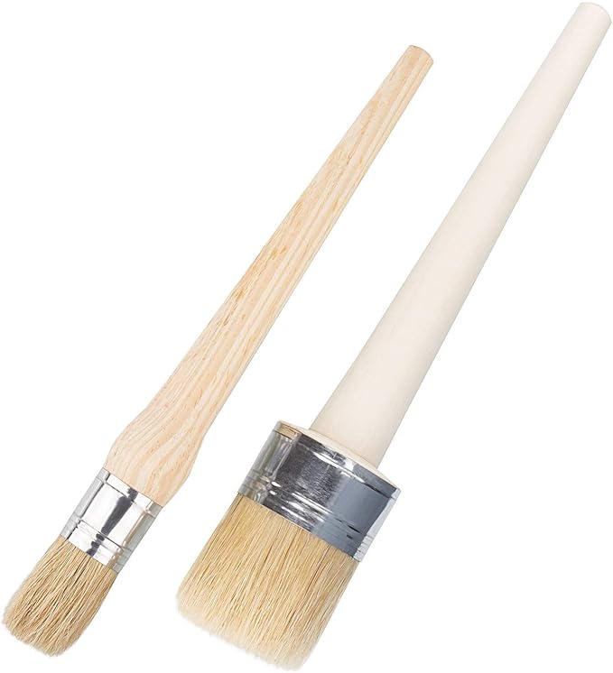 ASelected 2 Pack Furniture Paint Brushes for Chalk Paint 25mm 50mm