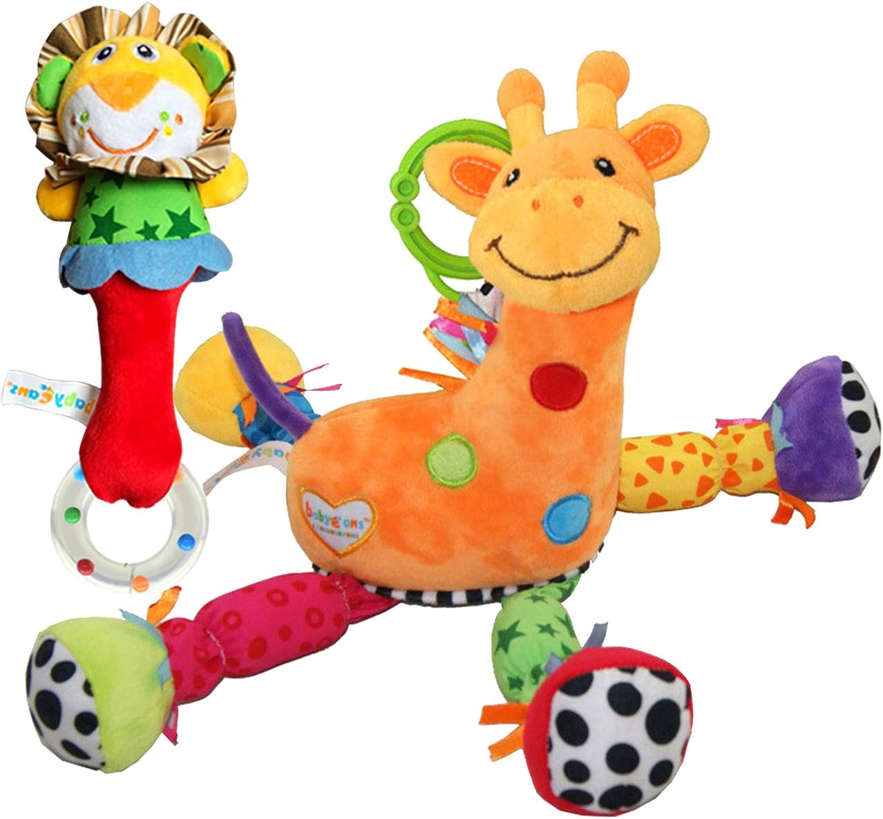 Amazon がらがら玩具 音鳴り ラトル 赤ちゃん ベビー キリン 掛け可 Gybber Mumu ０月以上 ギフト付属 布のおもちゃ キリン オリジナル がらがら ラトル おもちゃ