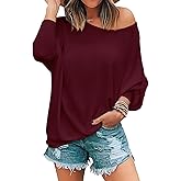 MIHOLL Womens Long Sleeve Batwing Casual Loose Dolman T-Shirt Blouse Tops