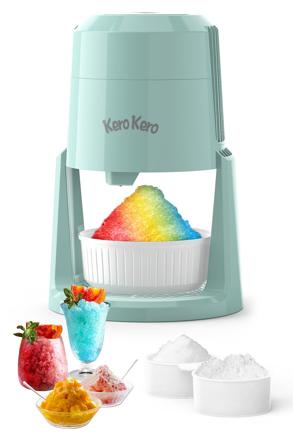 Photo 1 of Professional Shaved Ice Machine: RX03 Electric Snow Cone Maker & ICEE Machine for Home, 60W Power, 120V Universal Voltage, Create Fluffy Ice Snow Cones, Slushies and Frozen Treats-Green (Green)